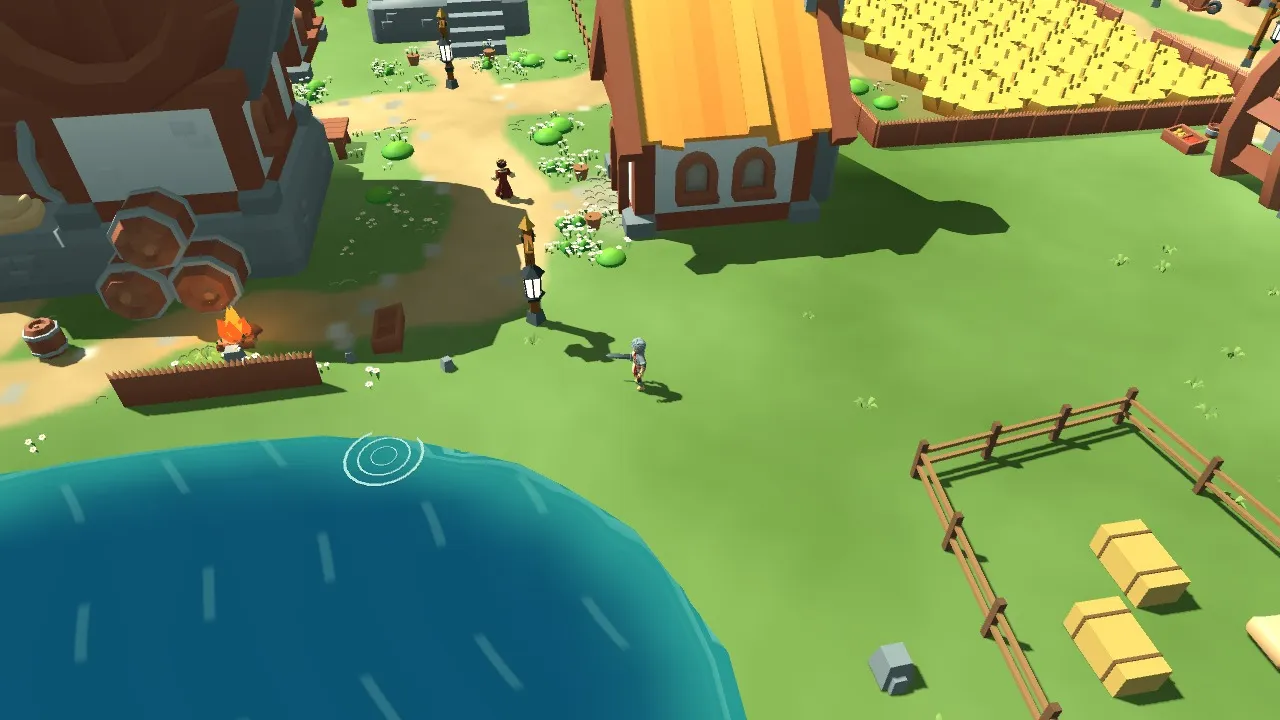 Development capture of the waterside fishing route in Time of Castles.